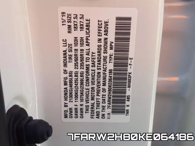 7FARW2H80KE064186 фото 2