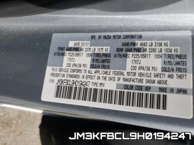 JM3KFBCL9H0194247 фото 2