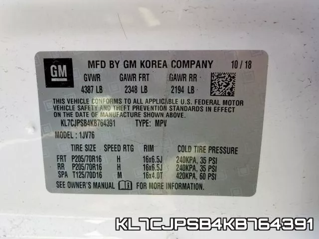 KL7CJPSB4KB764391 фото 2