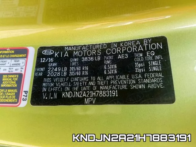 KNDJN2A21H7883191 фото 2