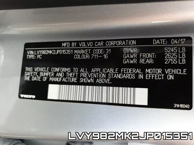 LVY982MK2JP015351 фото 2