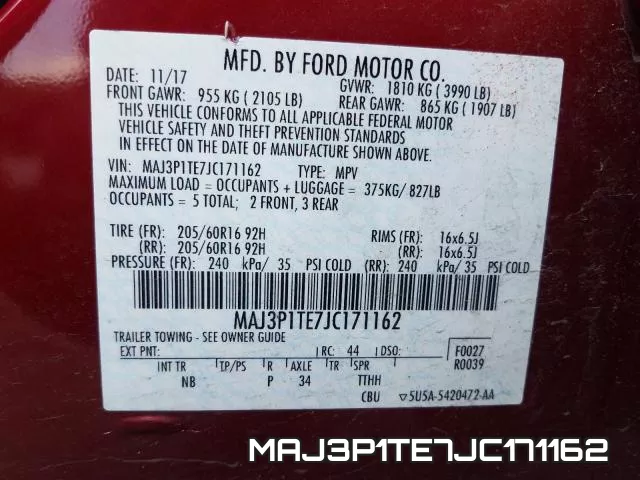 MAJ3P1TE7JC171162 фото 2
