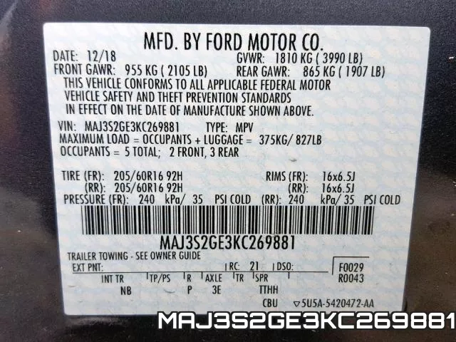 MAJ3S2GE3KC269881 фото 2