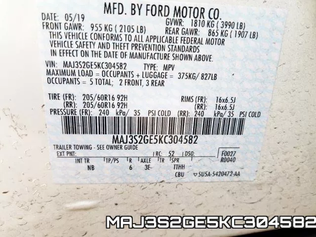 MAJ3S2GE5KC304582 фото 2