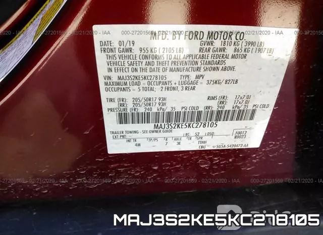 MAJ3S2KE5KC278105 фото 10