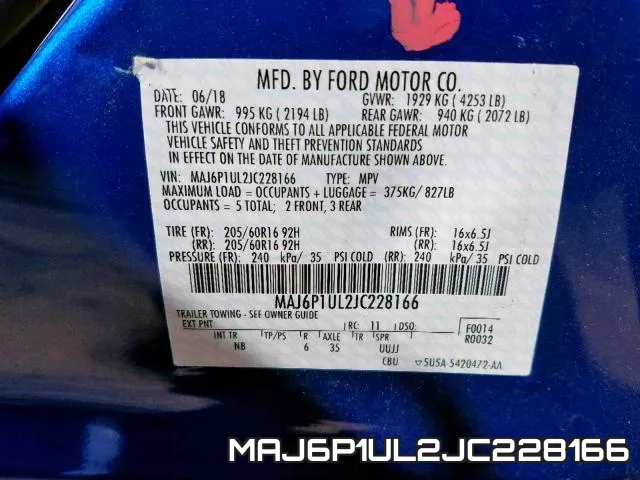 MAJ6P1UL2JC228166 фото 2