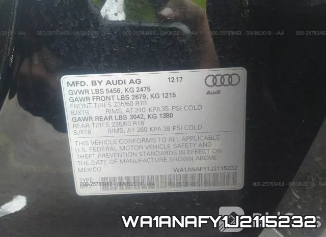 WA1ANAFY1J2115232 фото 10