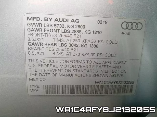 WA1C4AFY8J2132055 фото 2