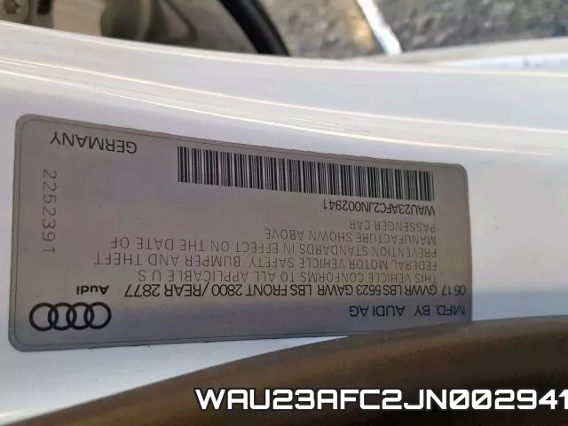 WAU23AFC2JN002941 фото 2