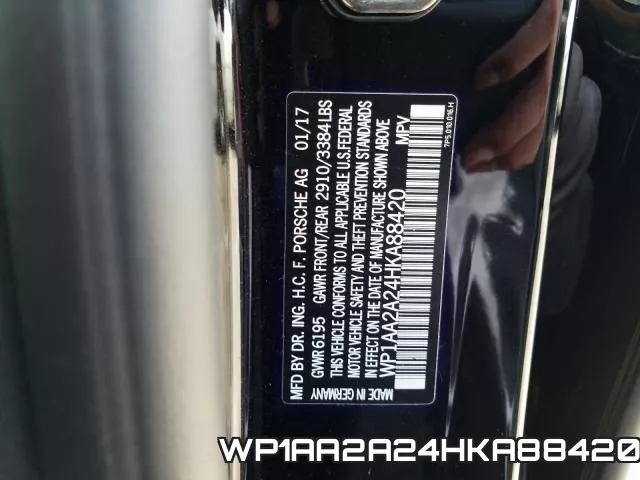 WP1AA2A24HKA88420 фото 2