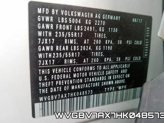 WVGBV7AX7HK048573 фото 2