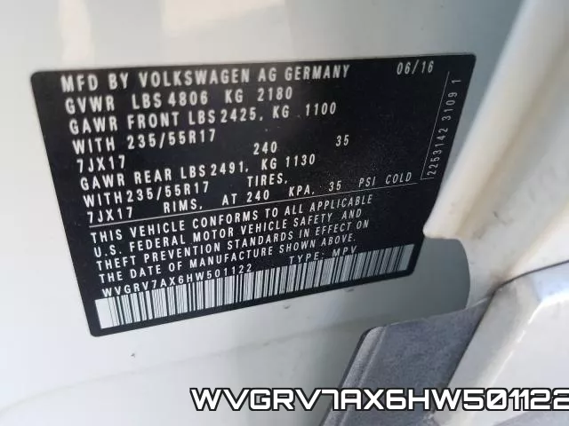 WVGRV7AX6HW501122 фото 2