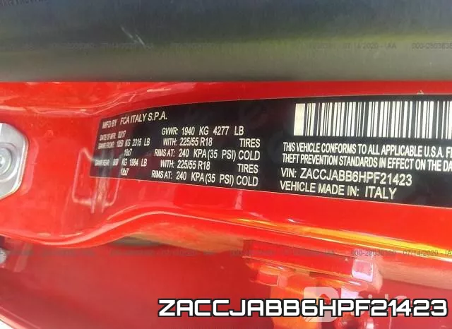 ZACCJABB6HPF21423 фото 10