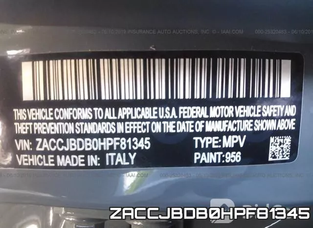 ZACCJBDB0HPF81345 фото 10