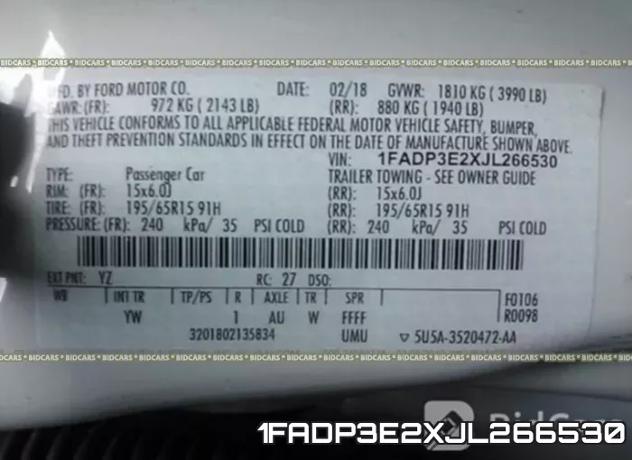 1FADP3E2XJL266530 фото 10