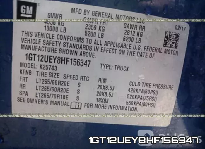 1GT12UEY8HF156347 фото 10