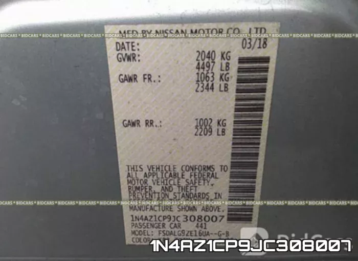 1N4AZ1CP9JC308007 фото 10