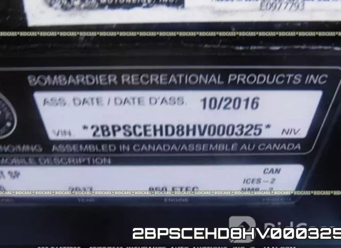2BPSCEHD8HV000325 фото 2