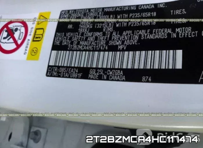 2T2BZMCA4HC117474 фото 10