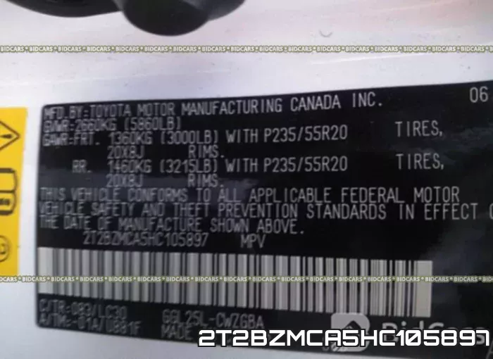 2T2BZMCA5HC105897 фото 10