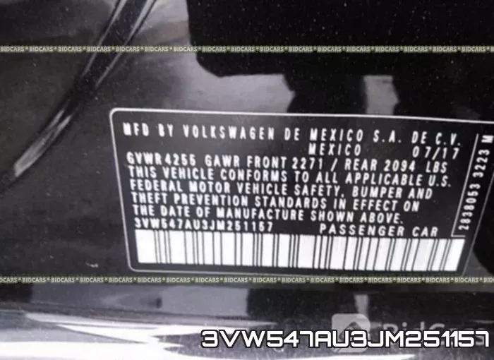 3VW547AU3JM251157 фото 10