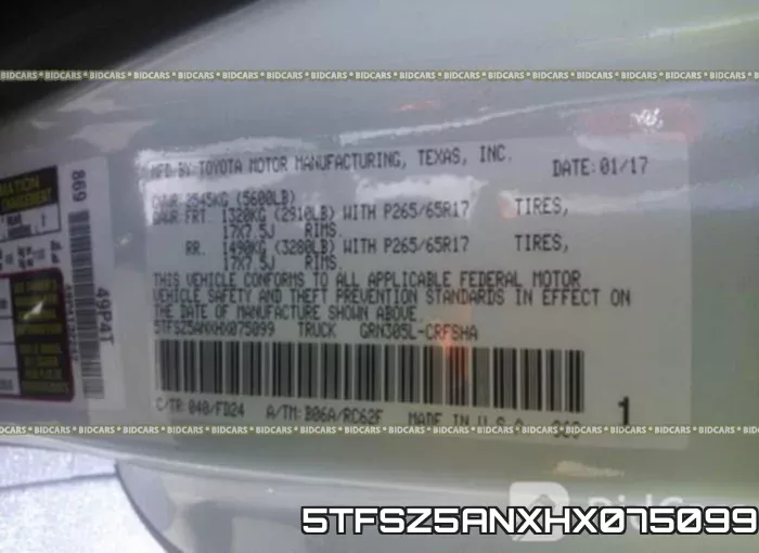 5TFSZ5ANXHX075099 фото 10