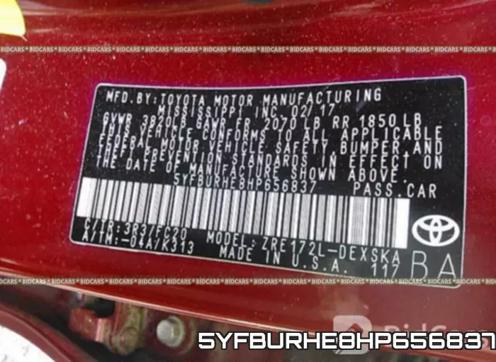 5YFBURHE8HP656837 фото 10