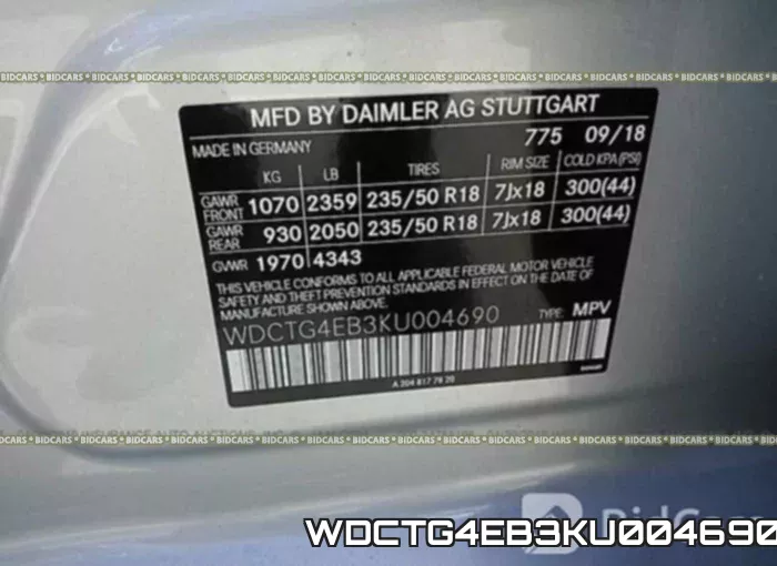WDCTG4EB3KU004690 фото 10