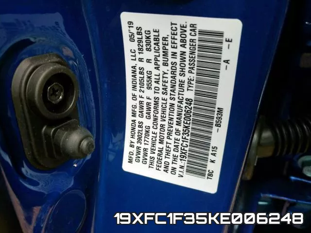 19XFC1F35KE006248 фото 2
