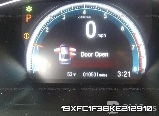 19XFC1F38KE212910 фото 7