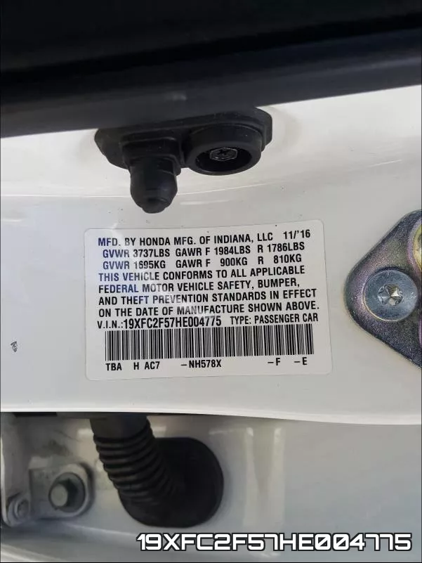 19XFC2F57HE004775 фото 2