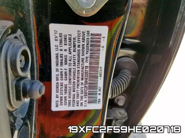 19XFC2F59HE020718 фото 2