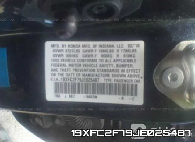 19XFC2F79JE025487 фото 10