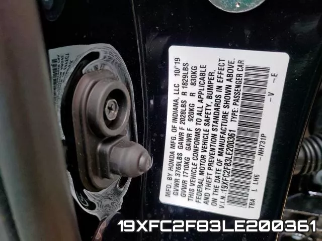 19XFC2F83LE200361 фото 2