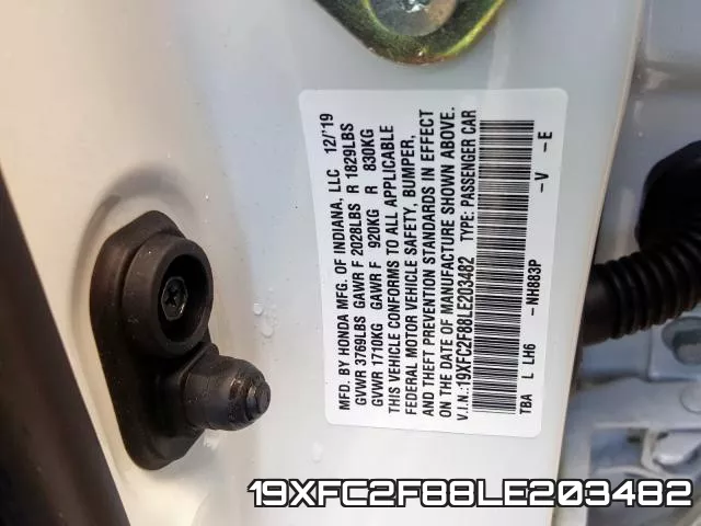 19XFC2F88LE203482 фото 2