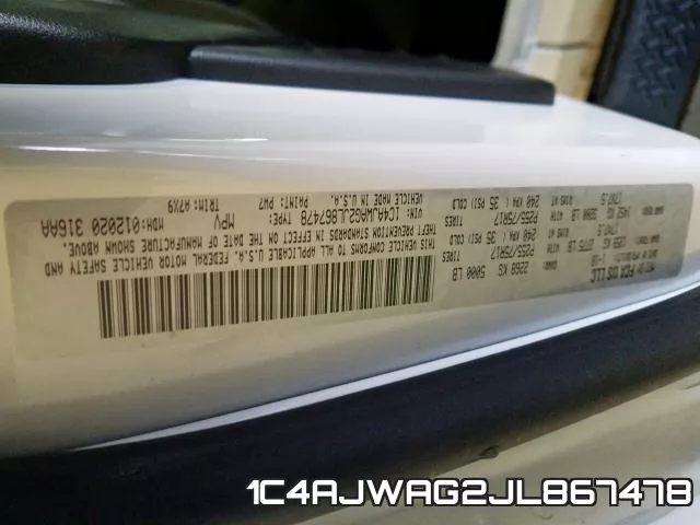 1C4AJWAG2JL867478 фото 2