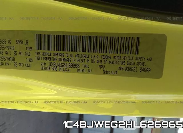 1C4BJWEG2HL626965 фото 9
