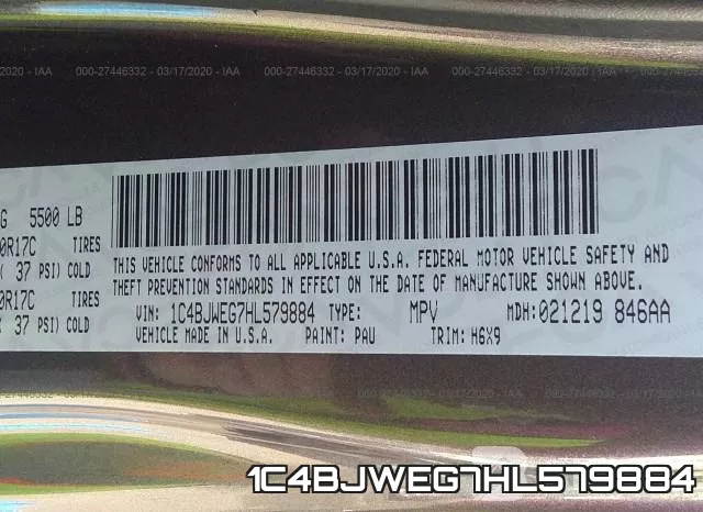 1C4BJWEG7HL579884 фото 10