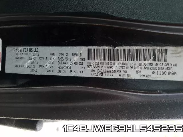 1C4BJWEG9HL545235 фото 2