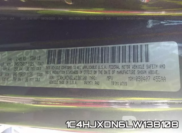 1C4HJXDN6LW138108 фото 10