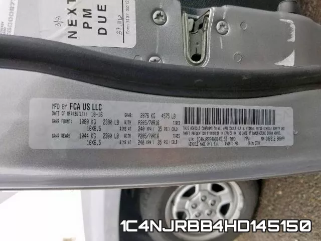 1C4NJRBB4HD145150 фото 2