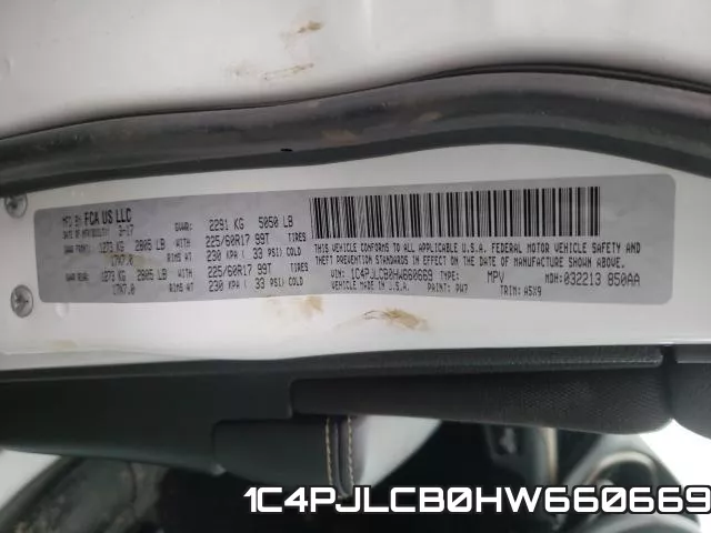 1C4PJLCB0HW660669 фото 2