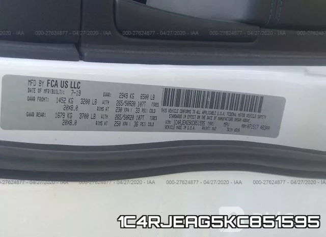1C4RJEAG5KC851595 фото 10