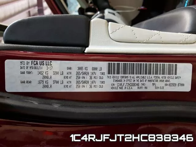 1C4RJFJT2HC838346 фото 2