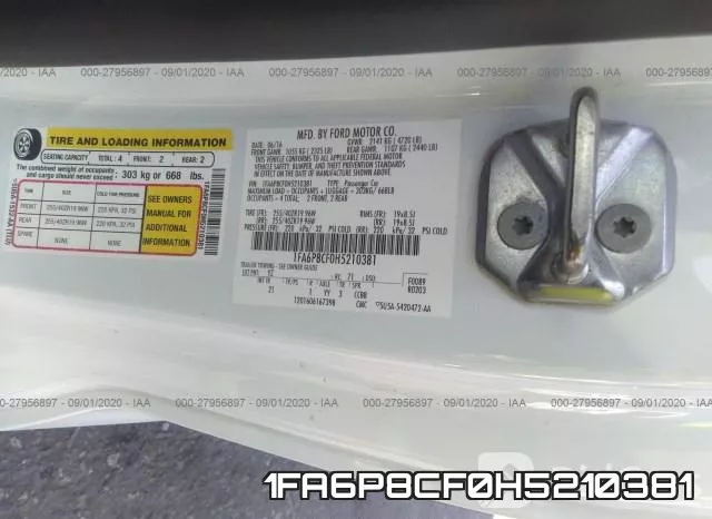1FA6P8CF0H5210381 фото 10