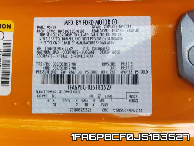 1FA6P8CF0J5183527 фото 2