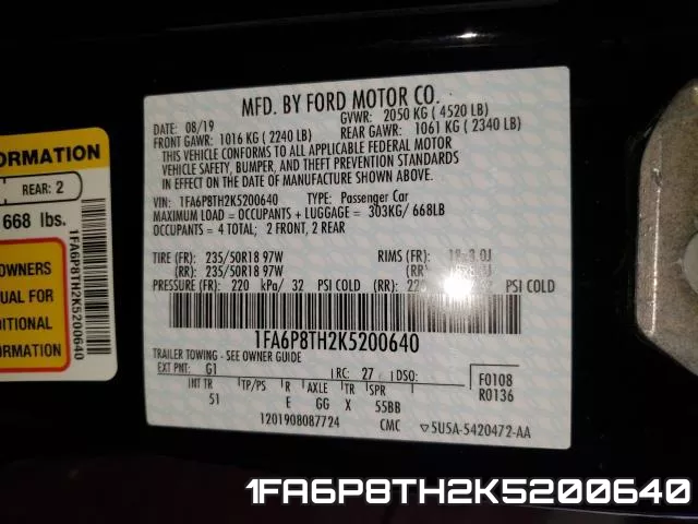 1FA6P8TH2K5200640 фото 2