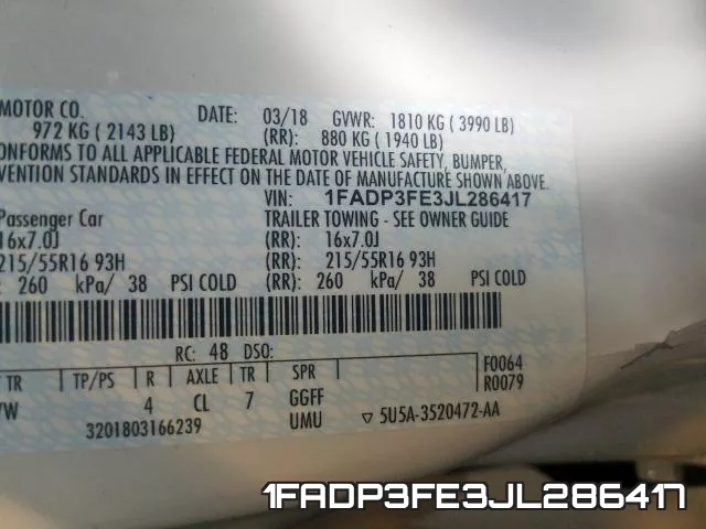 1FADP3FE3JL286417 фото 2
