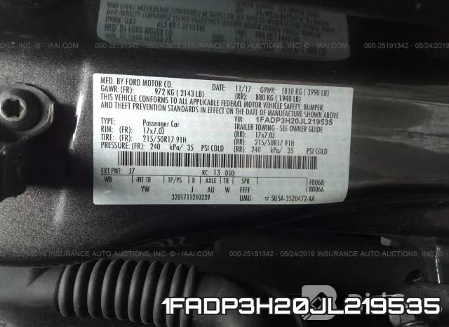 1FADP3H20JL219535 фото 10