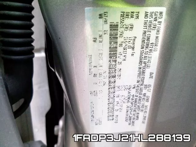1FADP3J21HL288139 фото 2